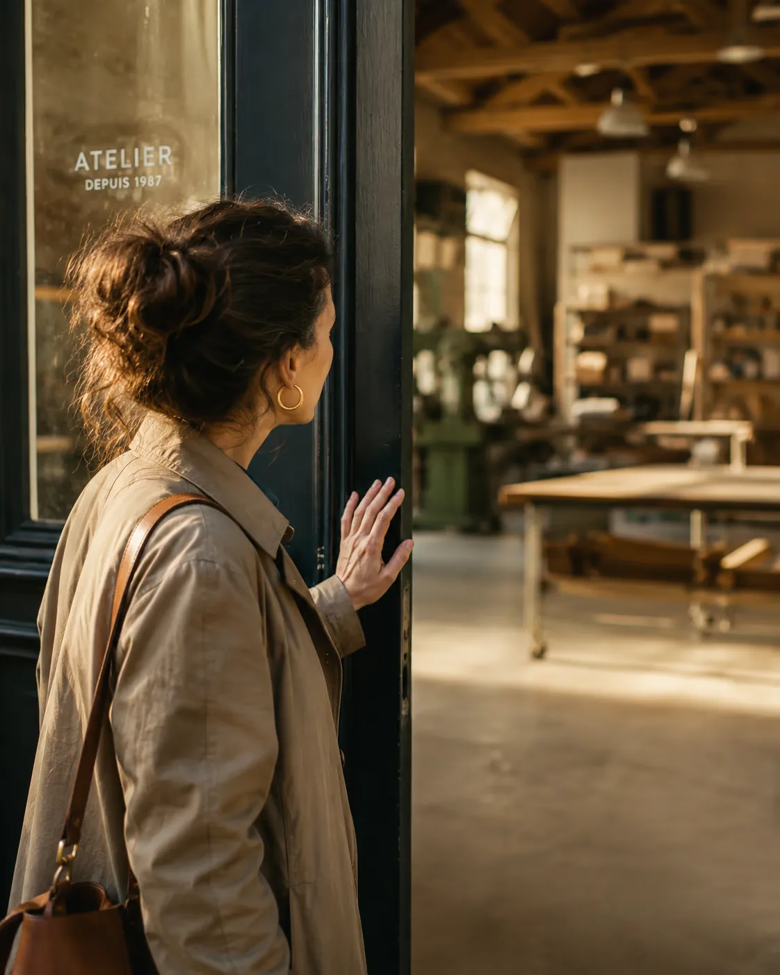 Repreneur visitant une entreprise, moment de décision.